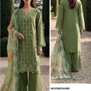 Zellbury 3Pc Dyed Embroidered Cotton Suit