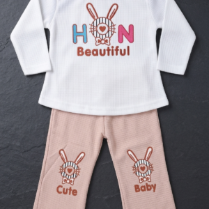 Baby Girl Waffle Knit Thermal Suit